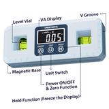 XpertMatic Accurate DL1909 Digital Angle Gauge Magnetic VA Display with Level Vials